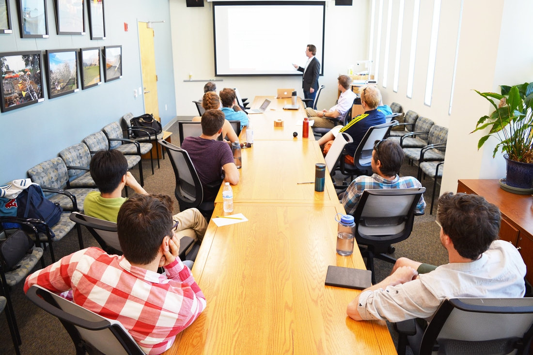 Group meeting in a board room