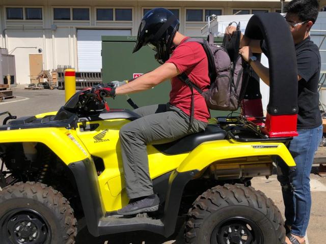 Person is seen on an ATV