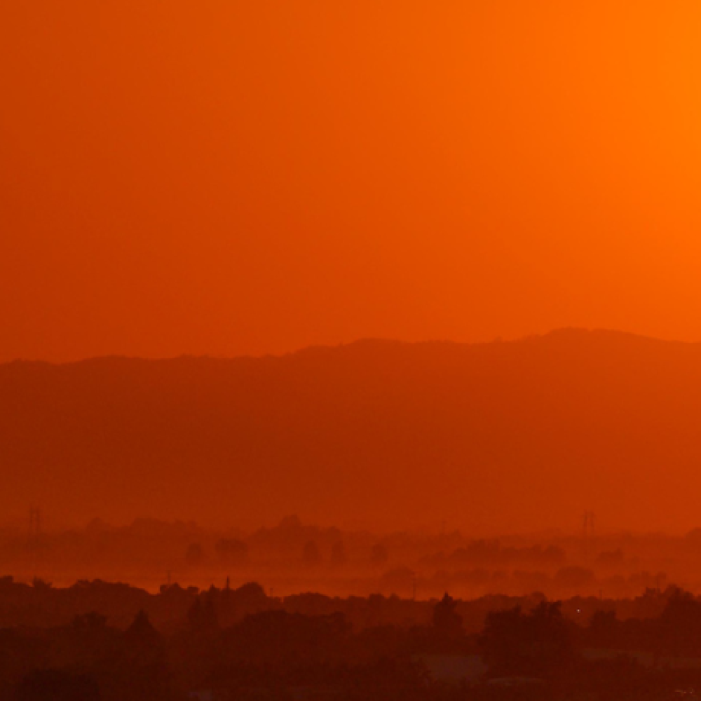Bright Sun Shines Over Hazy Skis in Sacramento