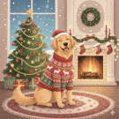 dog in holiday sweater